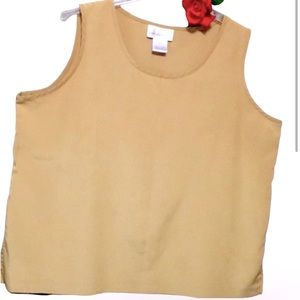 SUSAN GRAVER 1 X BEIGE/ TAN Blouse SCOOP NECK 1X